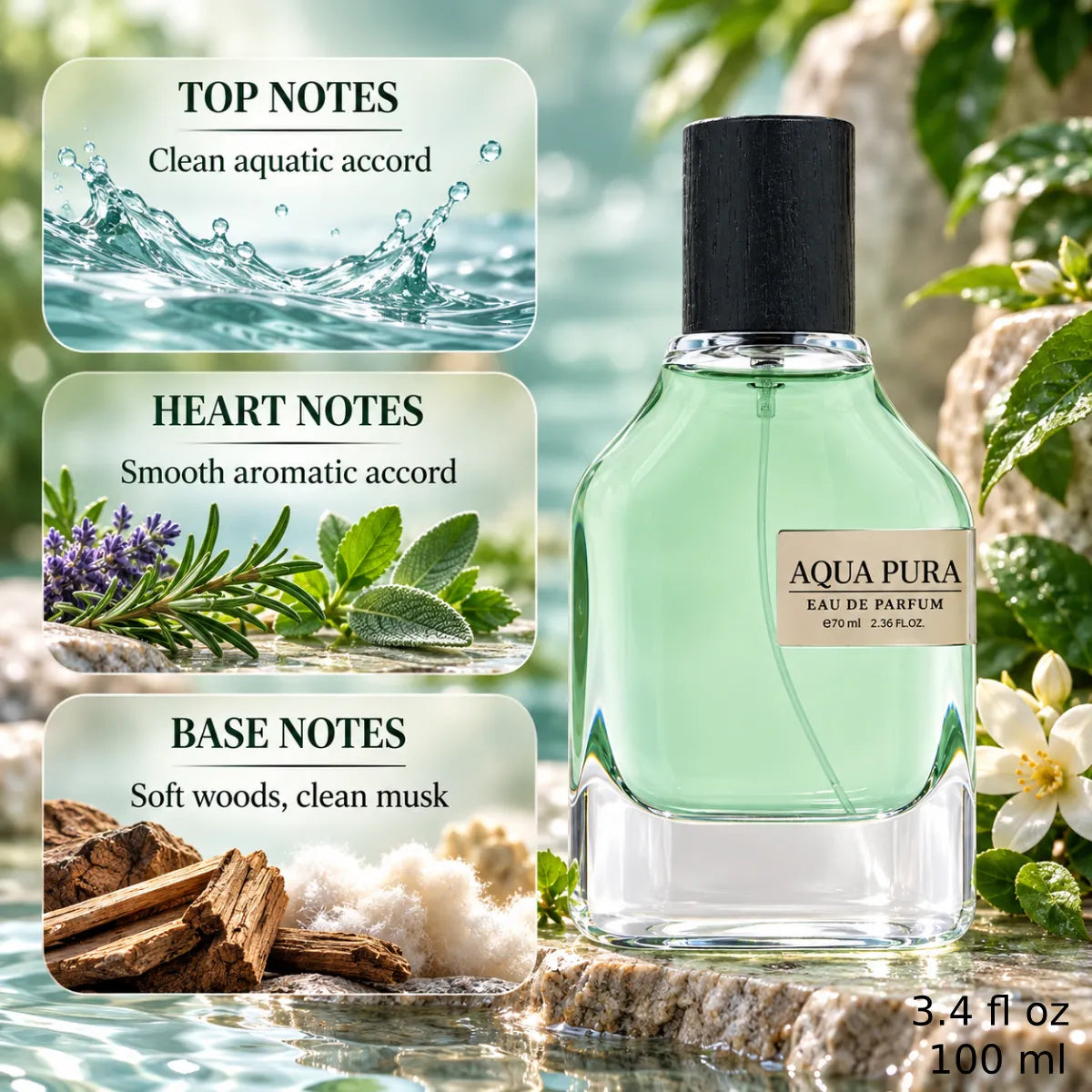 Authentic Fragrance World Aqua Pura Eau De Parfum 70ml for best price with fast delivery - Perfumesouq Qatar
