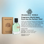 Fragrance World Aqua Pura EDP 70ml luxury fragrance at best price, fresh aquatic and woody scent - Perfumesouq Qatar
