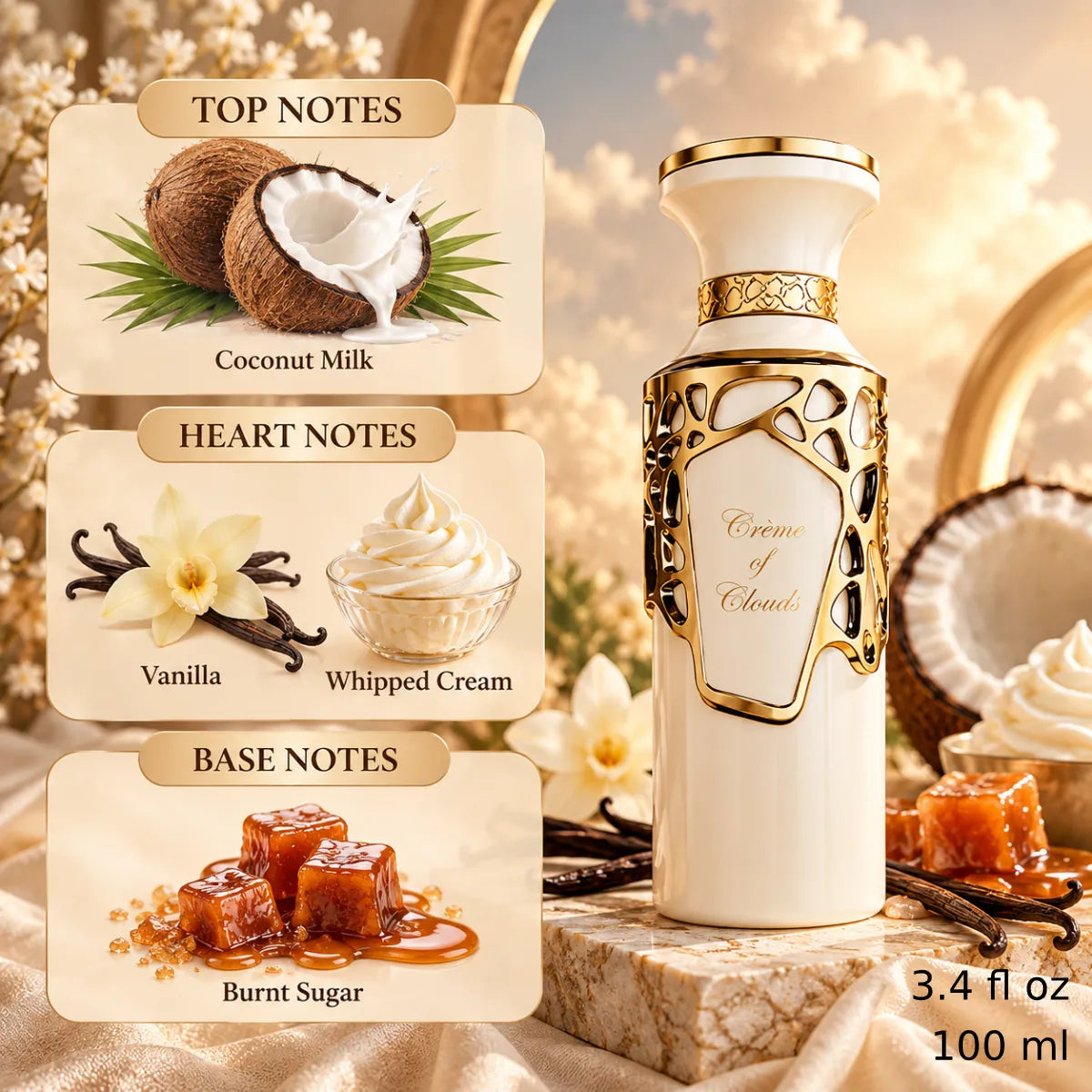 Authentic Fragrance World Cream Of Clouds Eau De Parfum 100ml for best price with fast delivery - Perfumesouq Qatar