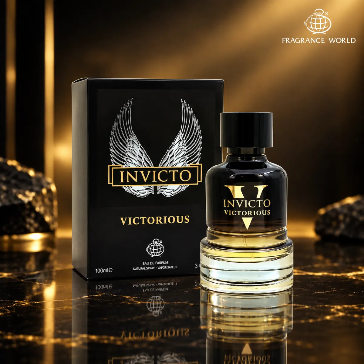 Buy Fragrance World Invicto Victorious Eau De Parfum 100ml online from Perfumesouq, Doha, Qatar