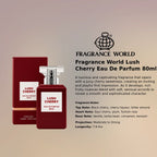 Fragrance World Lush Cherry EDP 80ml luxury fragrance at best price, elegant fruity scent - Perfumesouq Qatar