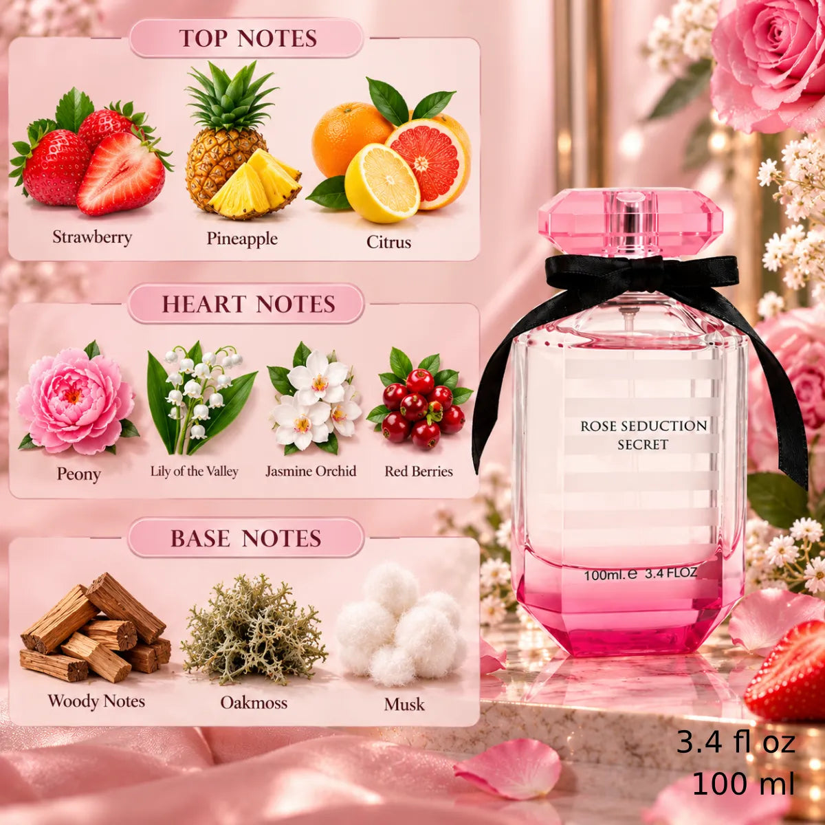 Authentic Fragrance World Rose Seduction Secret Eau De Parfum 100ml for best price with fast delivery - Perfumesouq Qatar