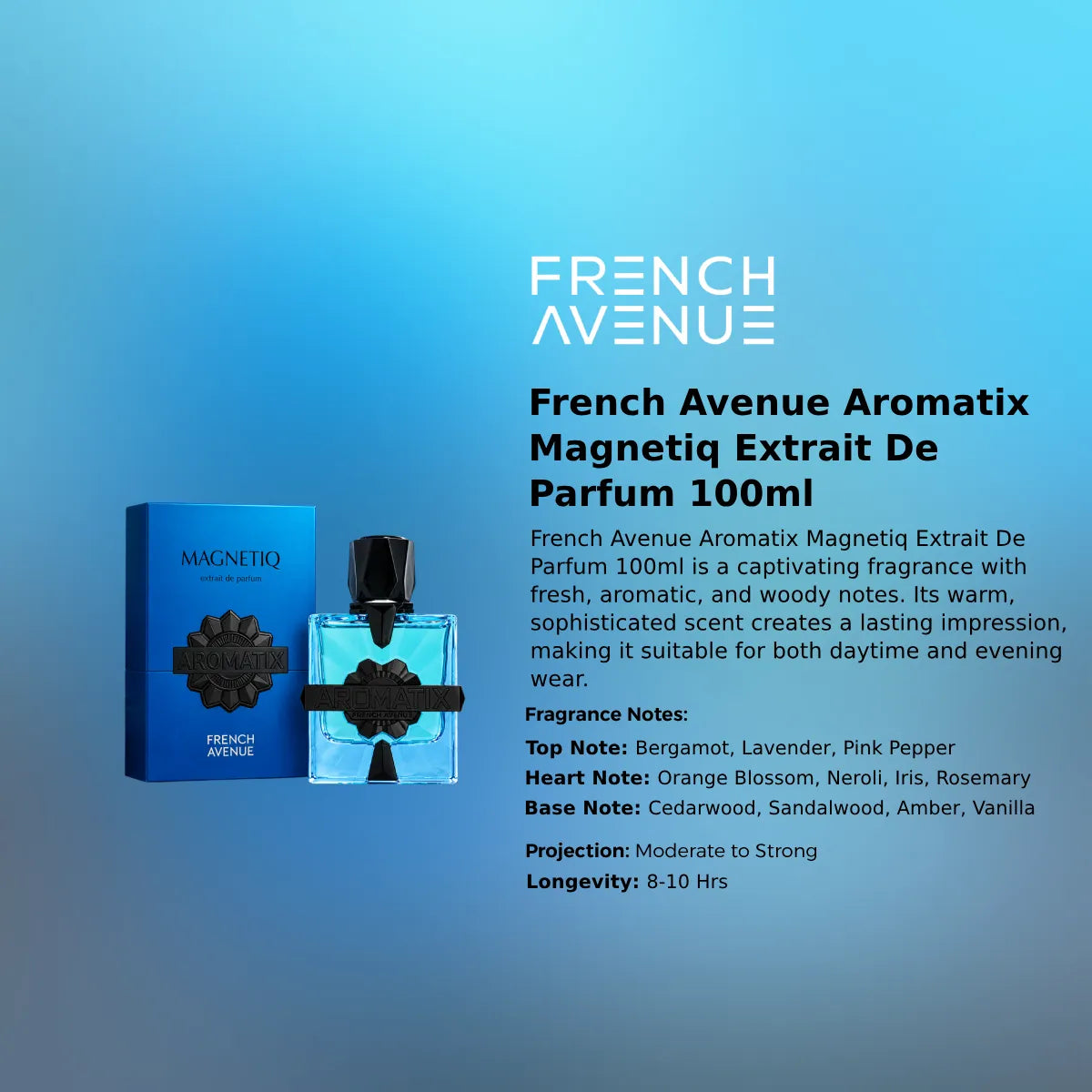French Avenue Aromatix Magnetiq Extrait 100ml luxury fragrance at best price in Qatar, authentic and genuine product - Perfumesouq Qatar