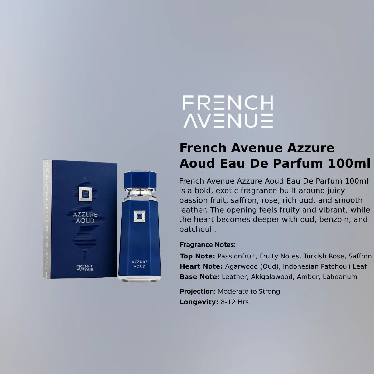 French Avenue Azzure Aoud EDP 100ml luxury fragrance at best price , authentic and genuine product - Perfumesouq Qatar