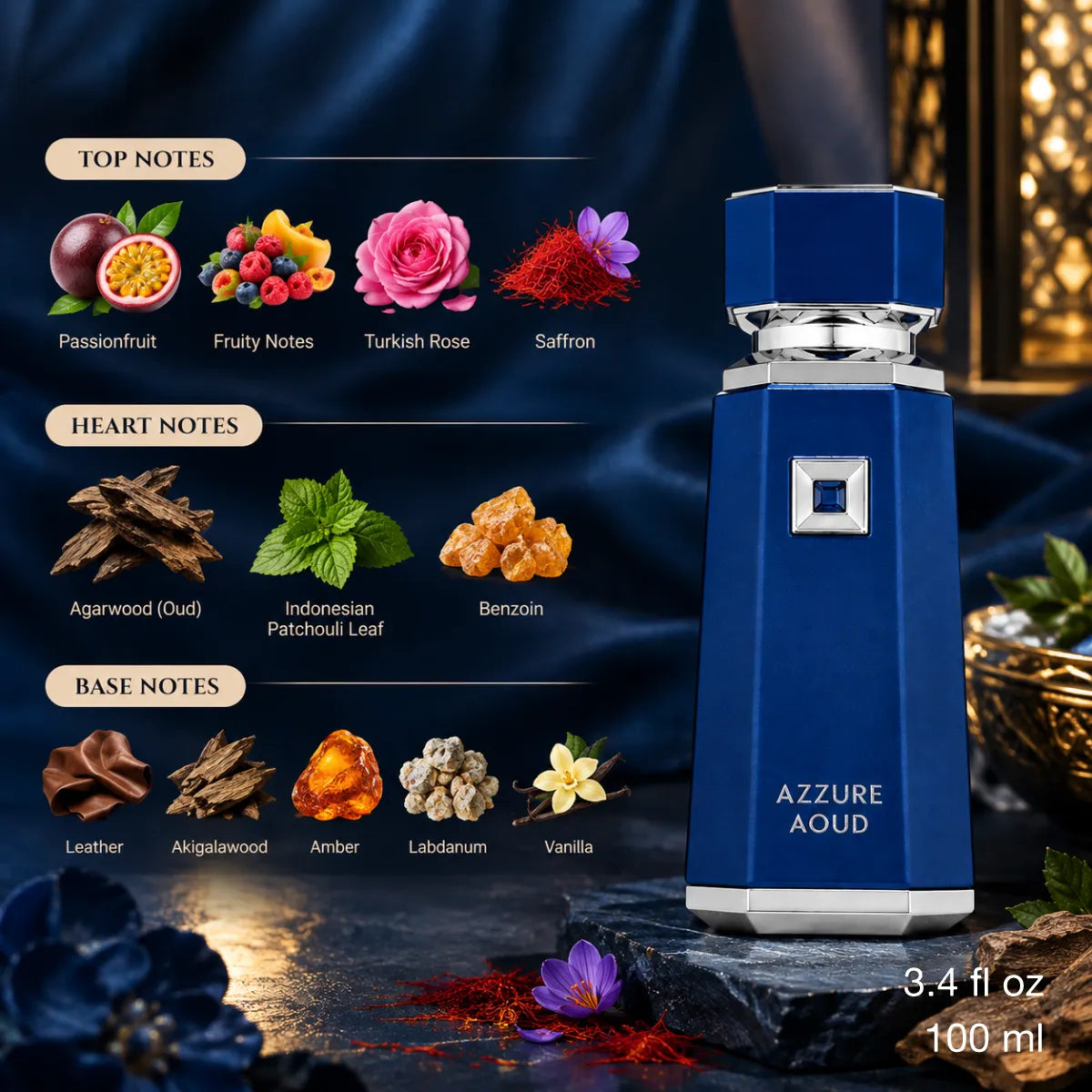 Authentic French Avenue Azzure Aoud Eau De Parfum 100ml for best price with fast delivery - Perfumesouq Qatar