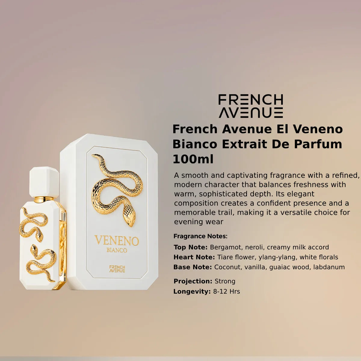 French Avenue El Veneno Bianco Extrait 100ml luxury fragrance at best price, authentic and genuine product - Perfumesouq Qatar