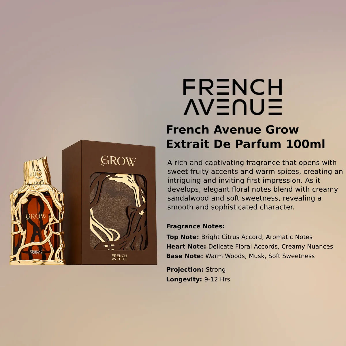 French Avenue Grow Extrait De Parfum 100ml luxury fragrance at best price, authentic and genuine product - Perfumesouq Qatar