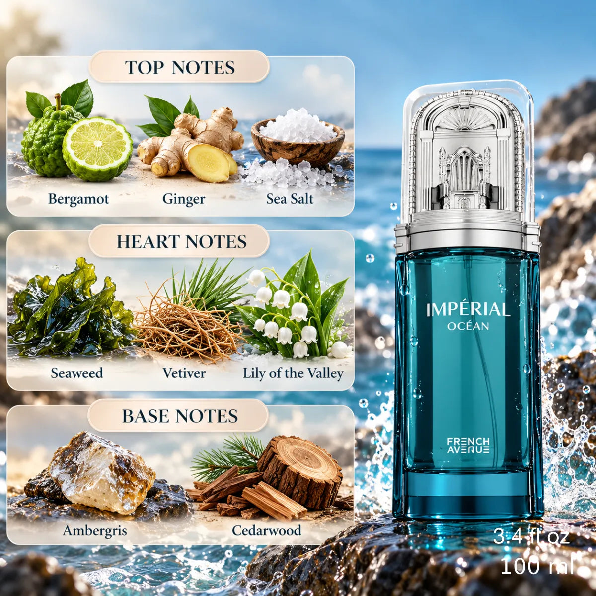Authentic French Avenue Imperial Ocean Extrait de Parfum 100ml for best price with fast delivery - Perfumesouq Qatar