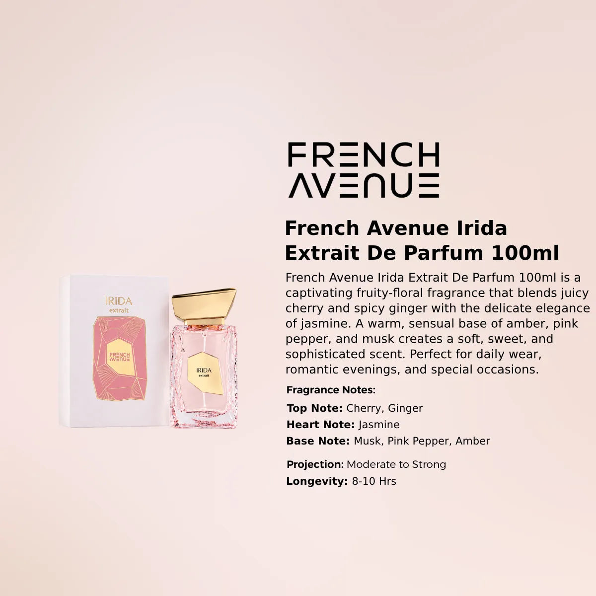 French Avenue Irida Extrait 100ml luxury fragrance at best price in Qatar, authentic and genuine product - Perfumesouq Qatar