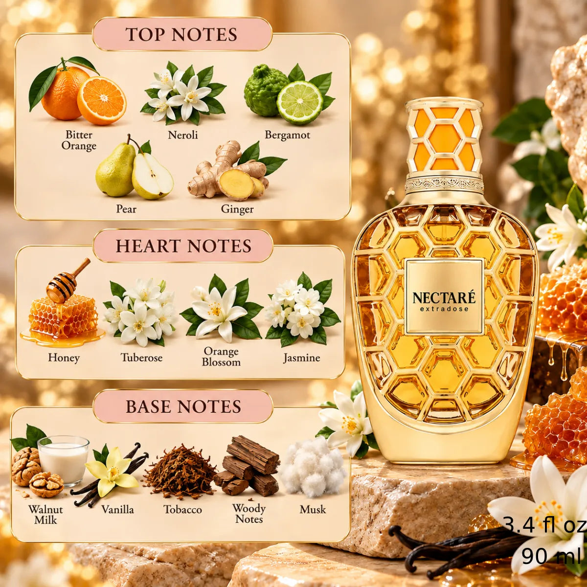 Authentic French Avenue Nectare Extradose Extrait De Parfum 90ml for best price with fast delivery - Perfumesouq Qatar