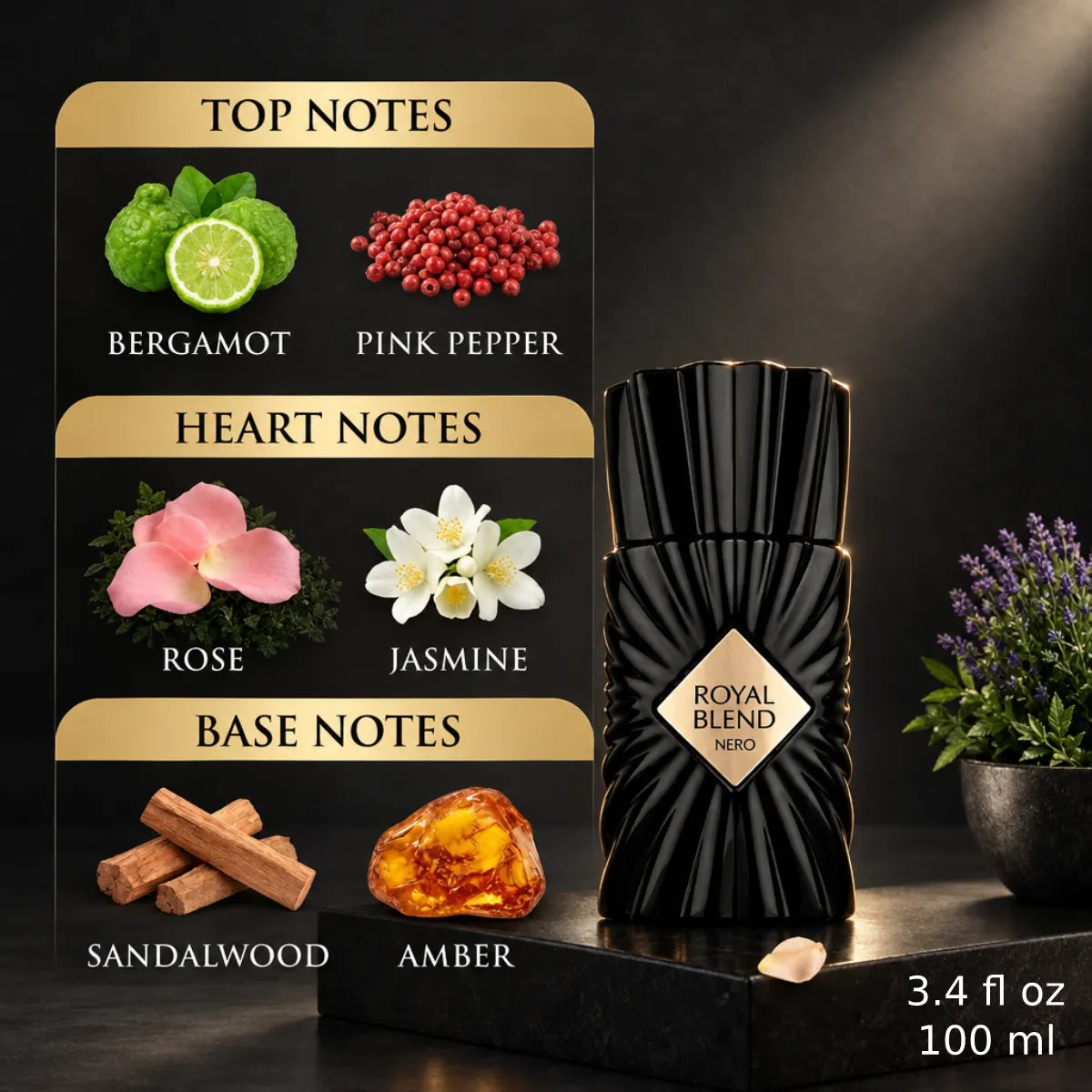 Authentic French Avenue Royal Blend Nero Extrait De Parfum 100ml for best price with fast delivery - Perfumesouq Qatar