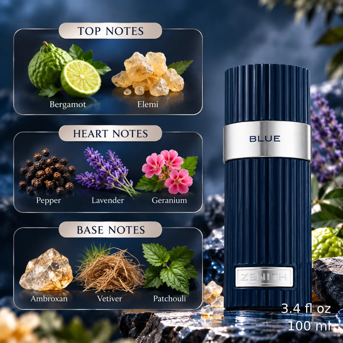 Authentic French Avenue Zenith Blue Eau De Parfum 100ml for best price with fast delivery - Perfumesouq Qatar