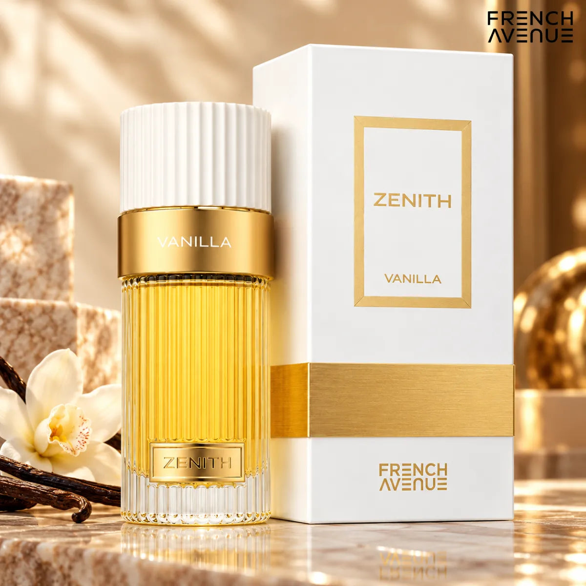 Buy French Avenue Zenith Vanilla Eau De Parfum 100ml online from Perfumesouq, Doha, Qatar