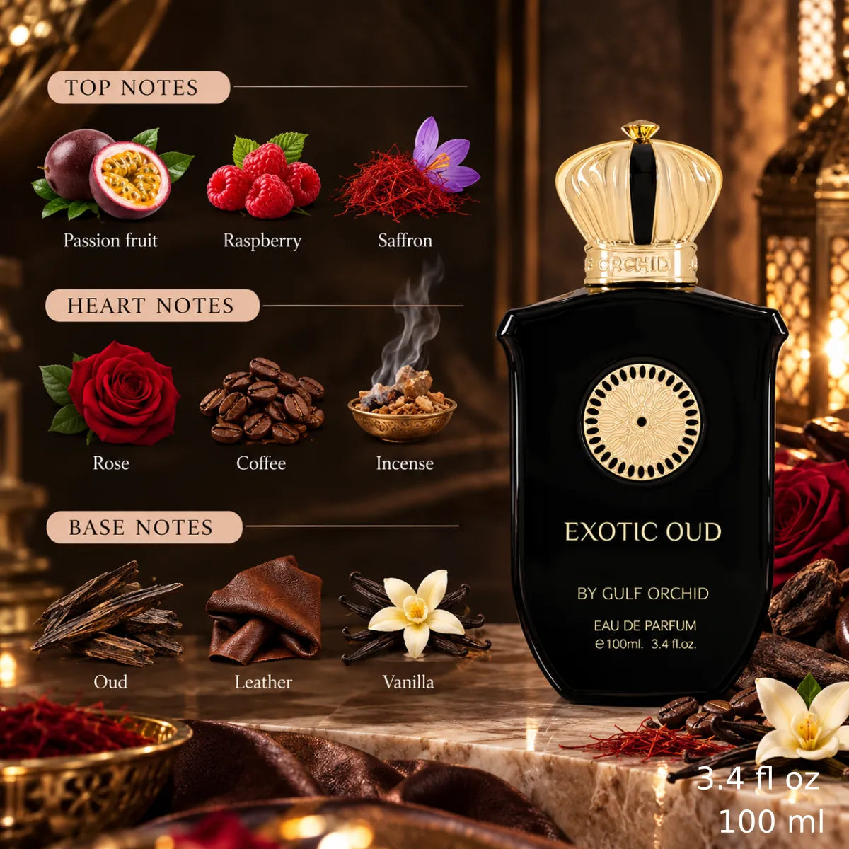 Authentic Gulf Orchid Exotic Oud Eau De Parfum 100ml for best price with fast delivery - Perfumesouq Qatar