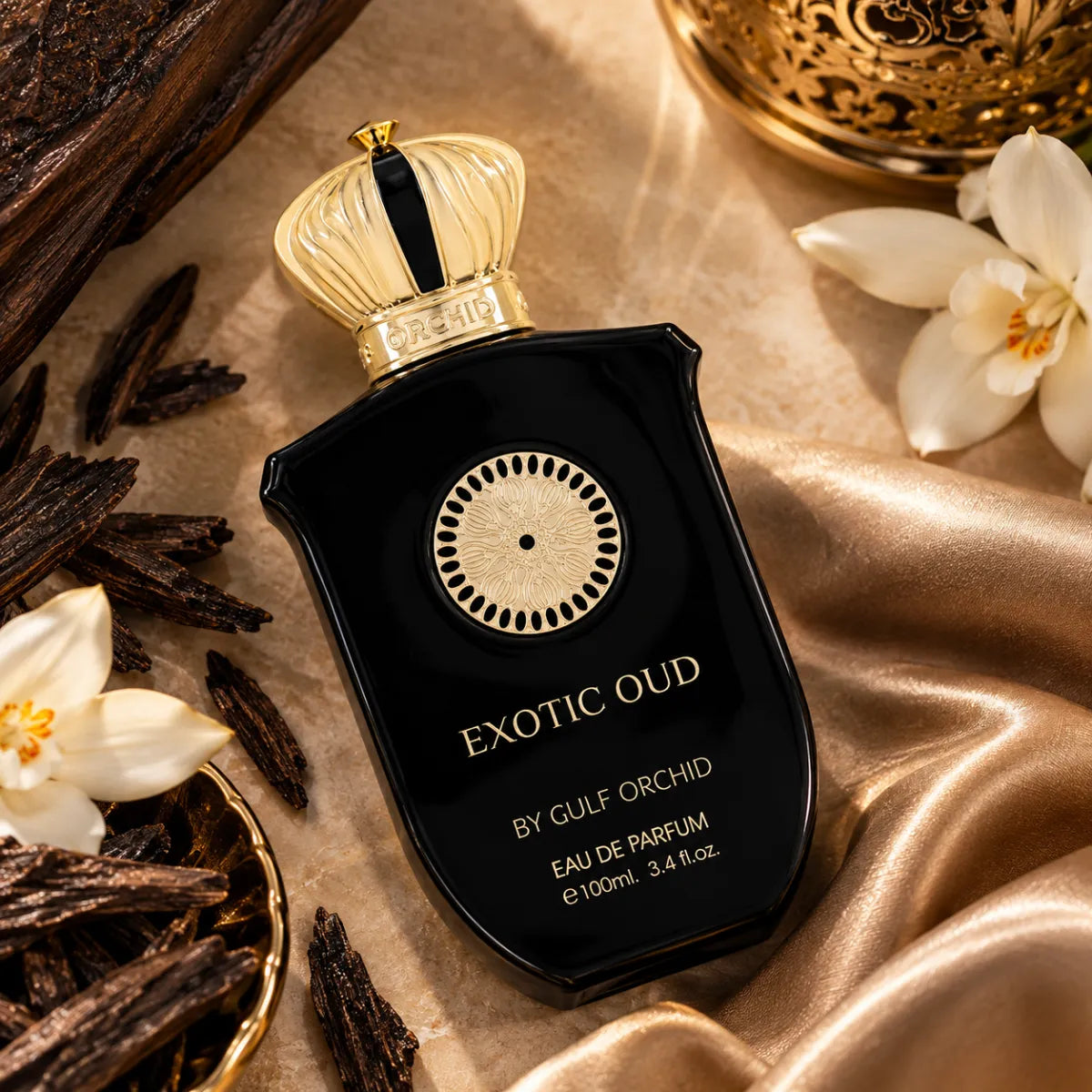 Gulf Orchid Exotic Oud Eau De Parfum 100ml for best price in Qatar, elegant fragrance with warm vanilla notes - Perfumesouq Qatar