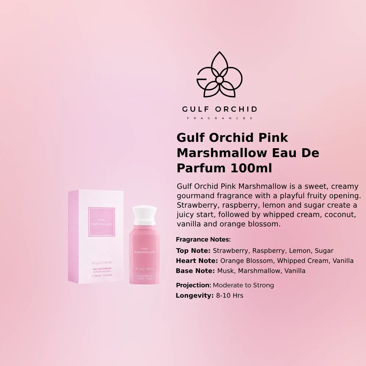 Gulf Orchid Pink Marshmallow EDP 100ml luxury fragrance at best price in Qatar, authentic and genuine product - Perfumesouq Qatar