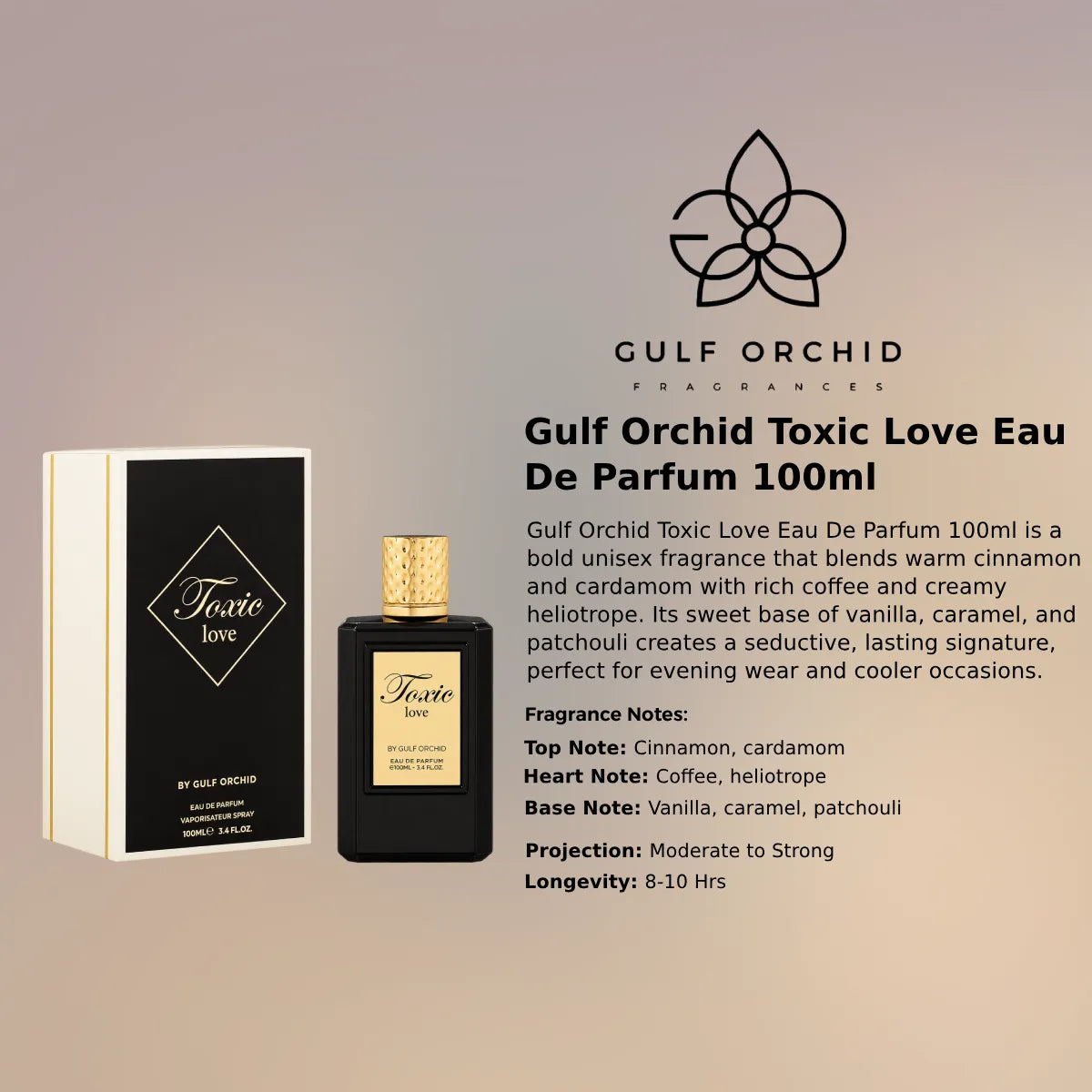 Gulf Orchid Toxic Love EDP 100ml luxury fragrance at best price in Qatar, authentic and genuine product - Perfumesouq Qatar
