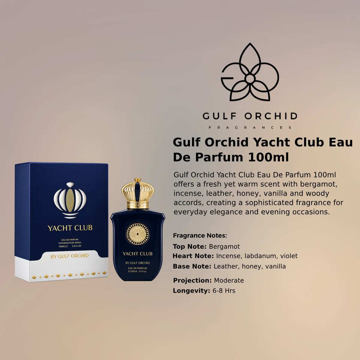 Gulf Orchid Yacht Club EDP 100ml luxury fragrance at best price in Qatar, elegant fresh and woody scent - Perfumesouq Qatar