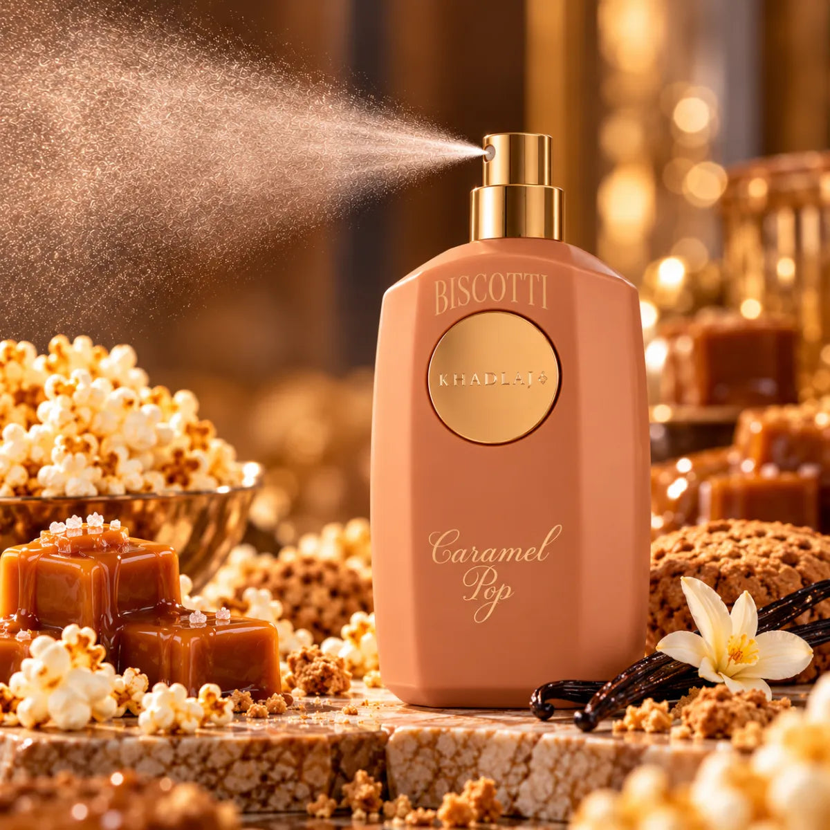 Original Khadlaj Biscotti Caramel Pop Extrait De Parfum 100ml authentic luxury fragrance at best price - Perfumesouq Qatar