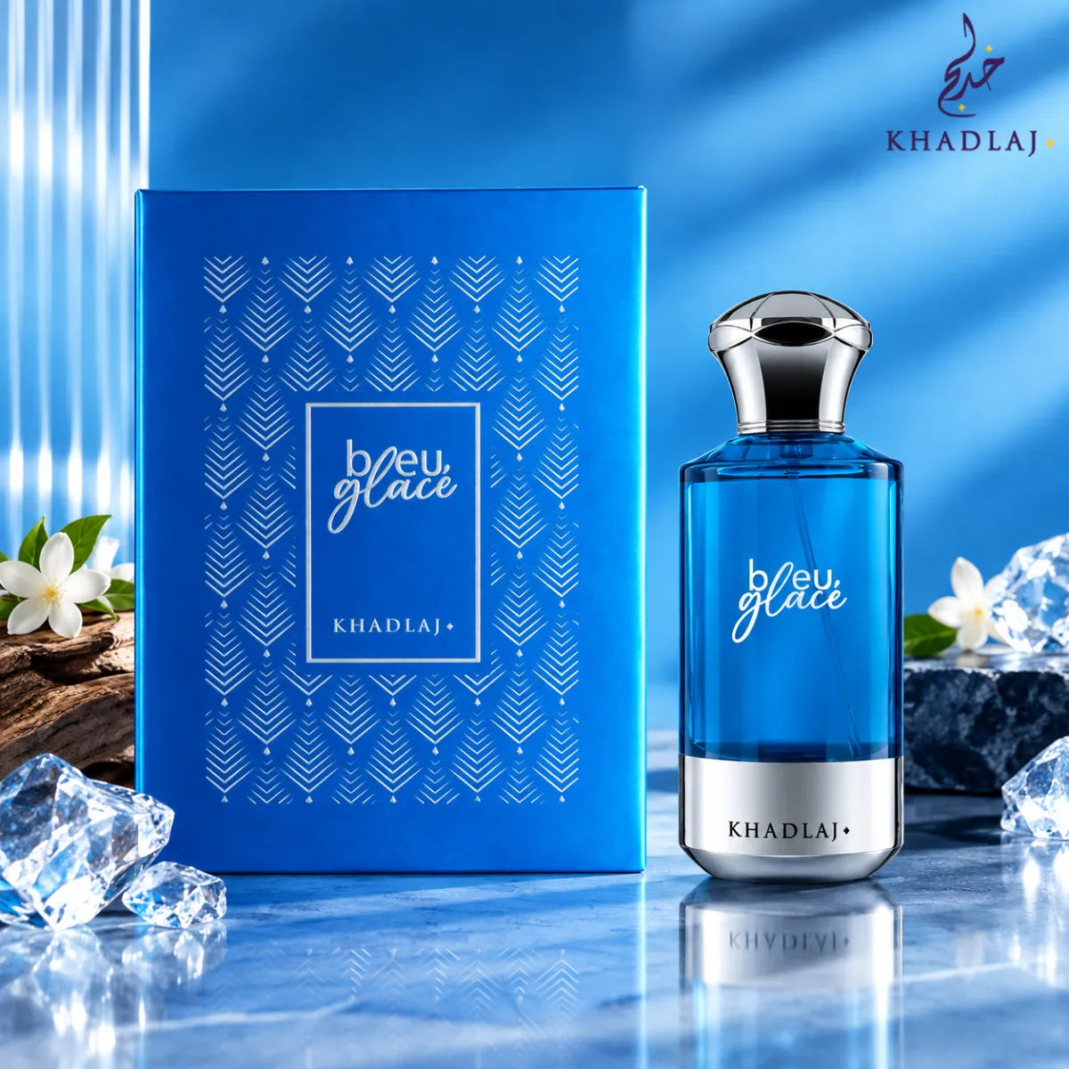 Buy Khadlaj Bleu Glace Extrait De Parfum 100ml from Perfumesouq, Doha, Qatar.