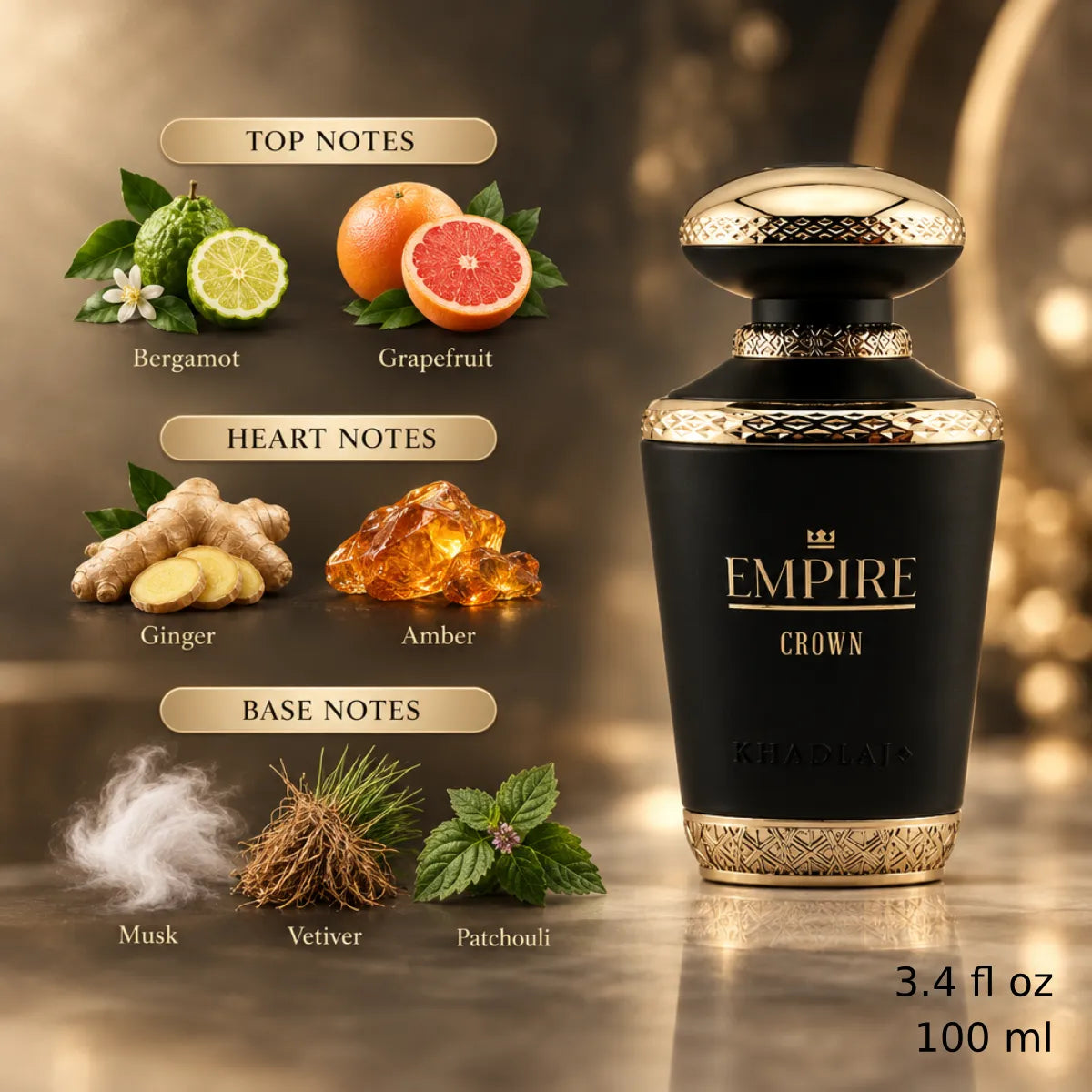 Authentic Khadlaj Empire Crown Eau De Parfum 100ml for best price with fast delivery - Perfumesouq Qatar