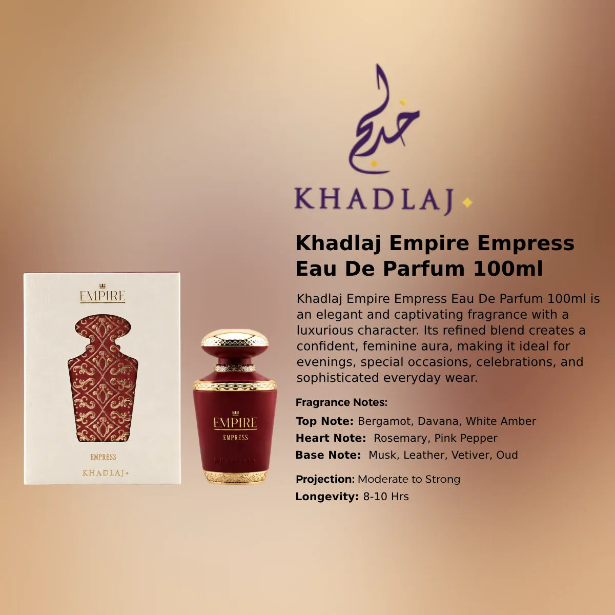 Khadlaj Empire Empress EDP 100ml luxury fragrance at best price in Qatar, authentic and genuine product - Perfumesouq Qatar