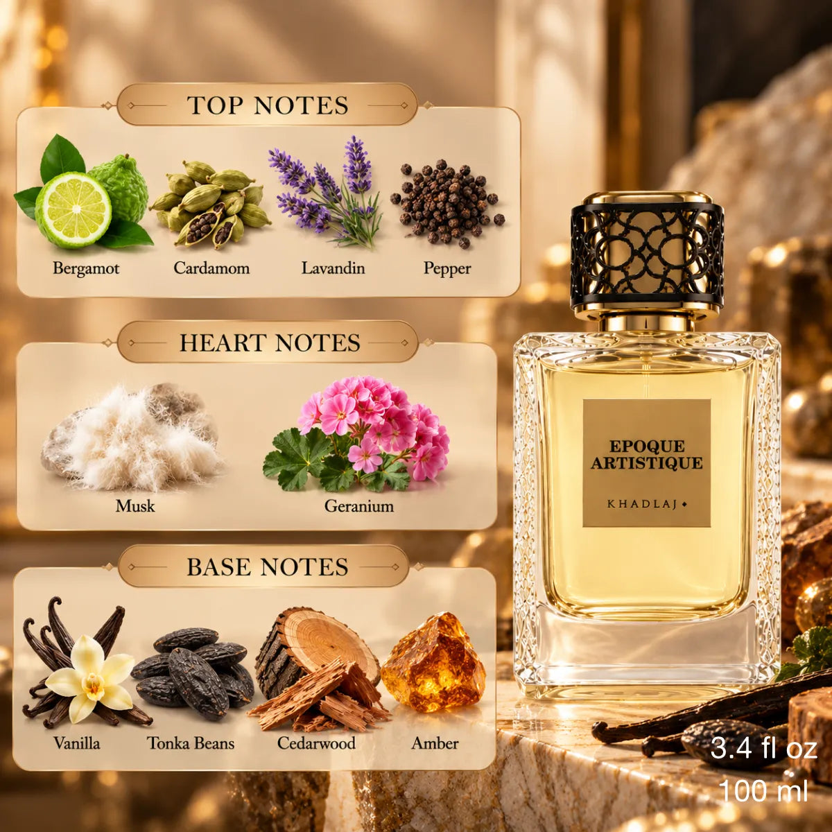 Authentic Khadlaj Epoque Artistique Eau De Parfum 100ml for best price with fast delivery - Perfumesouq Qatar