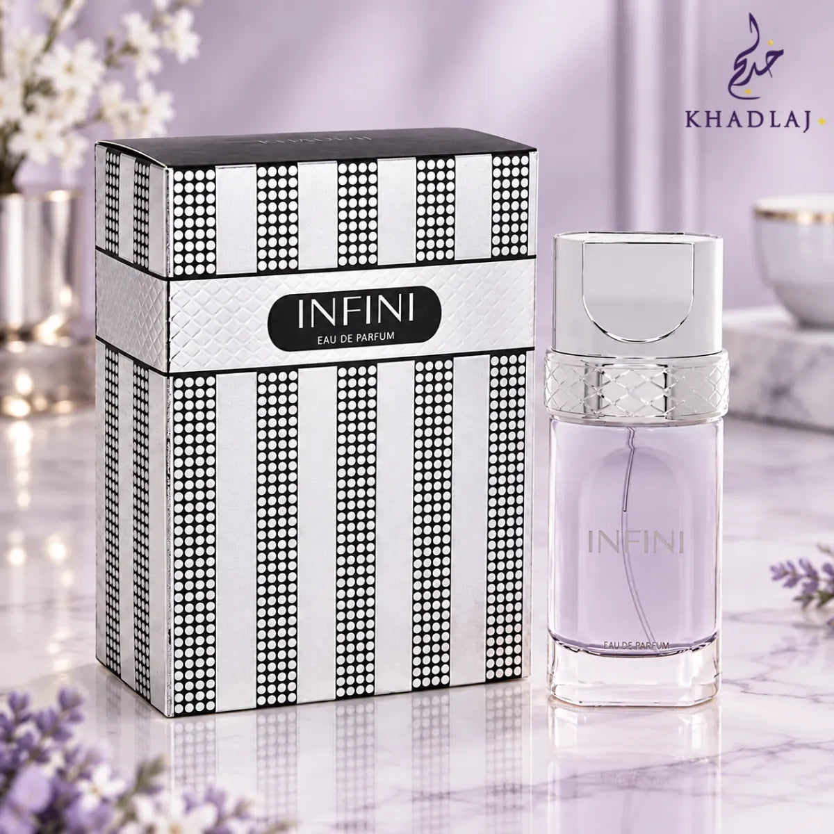 Buy Khadlaj Infini Eau De Parfum 100ml from Perfumesouq, Doha, Qatar.