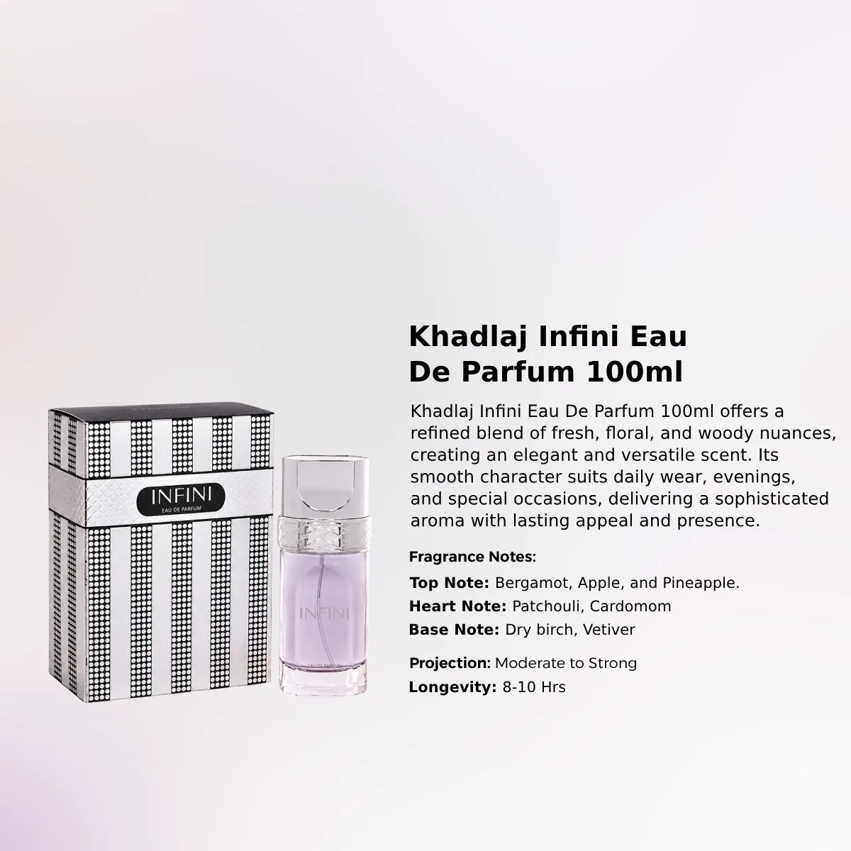 Khadlaj Infini EDP 100ml luxury fragrance at best price in Qatar, authentic and genuine product - Perfumesouq Qatar