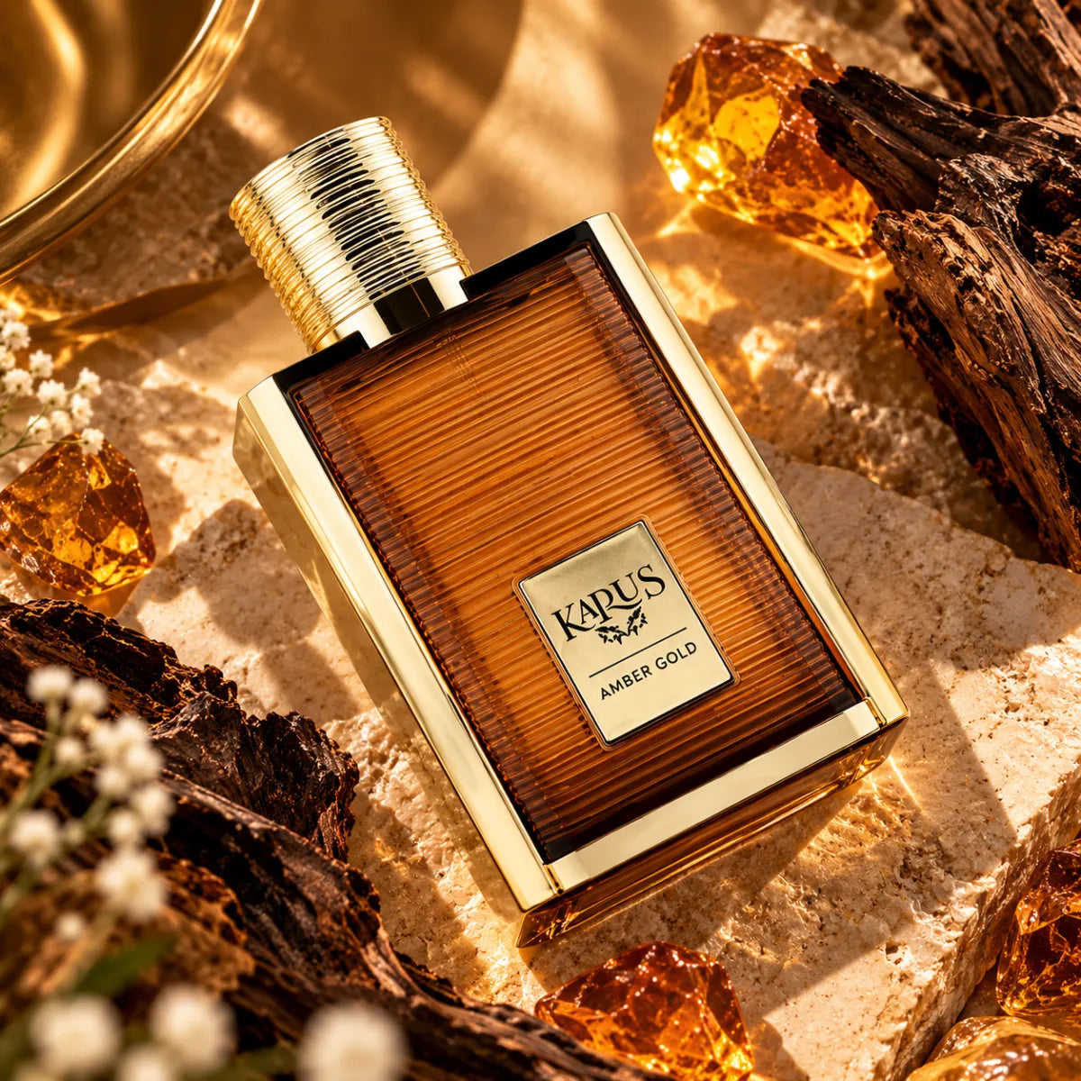 Khadlaj Karus Amber Gold Eau De Parfum 100ml for best price, elegant amber scent with lasting fragrance - Perfumesouq Qatar