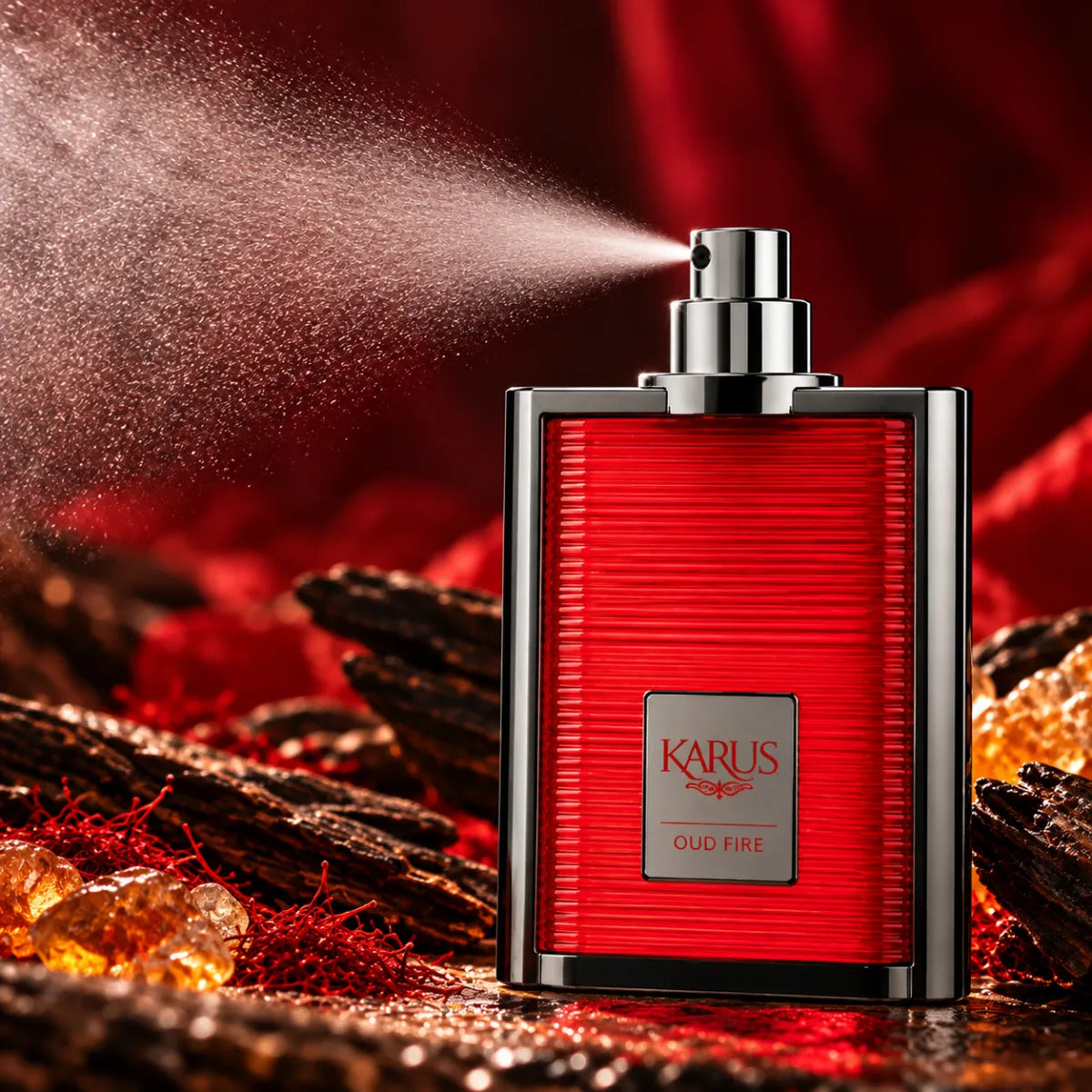 Original Khadlaj Karus Oud Fire Eau De Parfum 100ml authentic luxury fragrance at best price - Perfumesouq Qatar