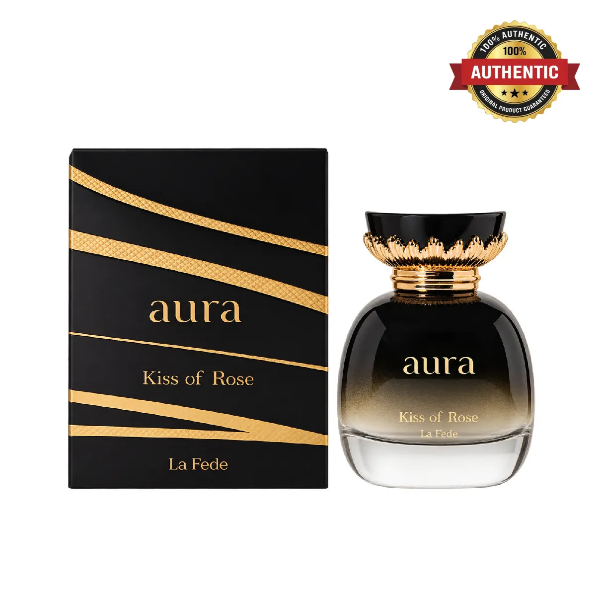 Khadlaj La Fede Aura Kiss Of Rose Eau De Parfum 100ml online at best price, premium rose fragrance - Perfumesouq Qatar