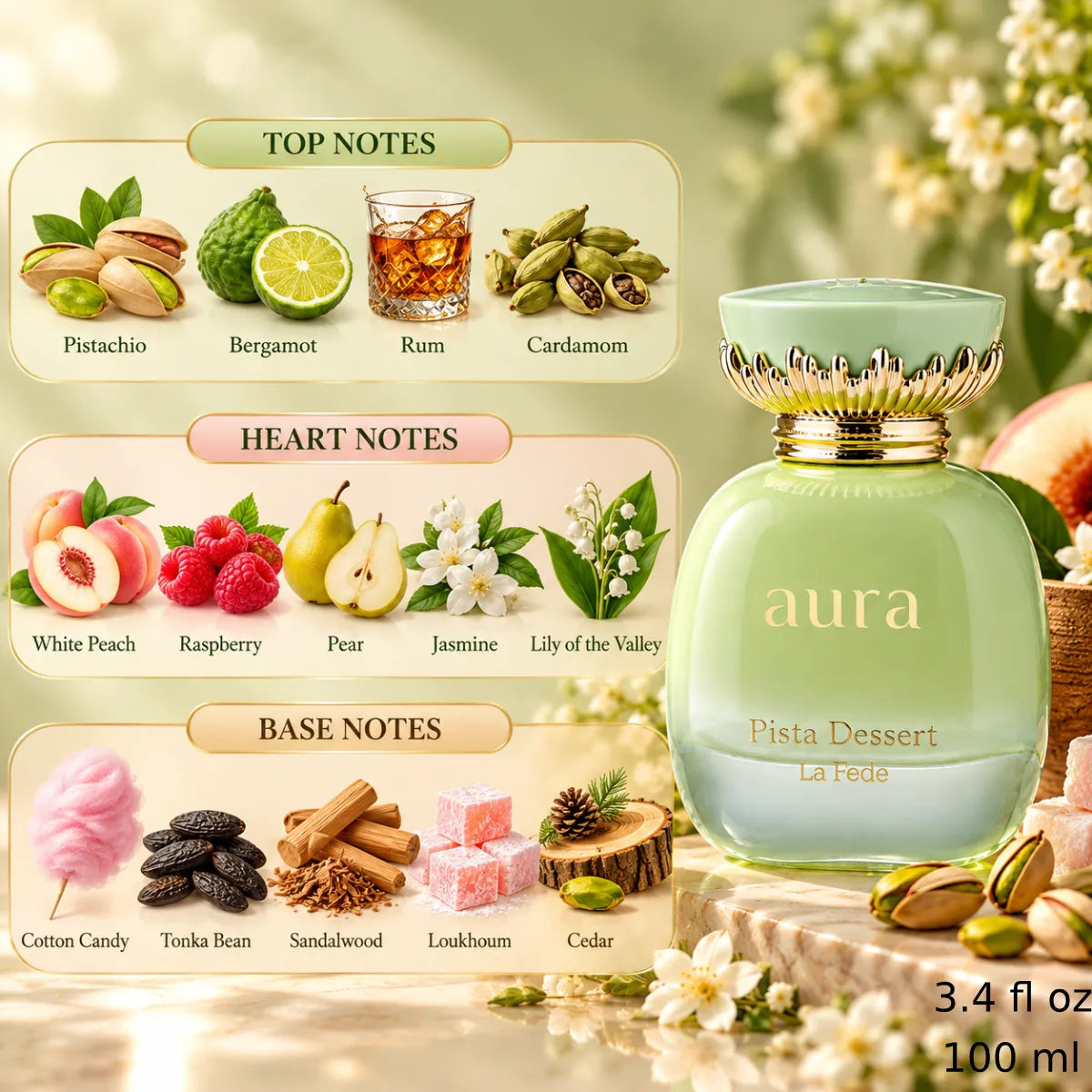 Authentic Khadlaj La Fede Aura Pista Dessert Eau De Parfum 100ml for best price with fast delivery - Perfumesouq Qatar