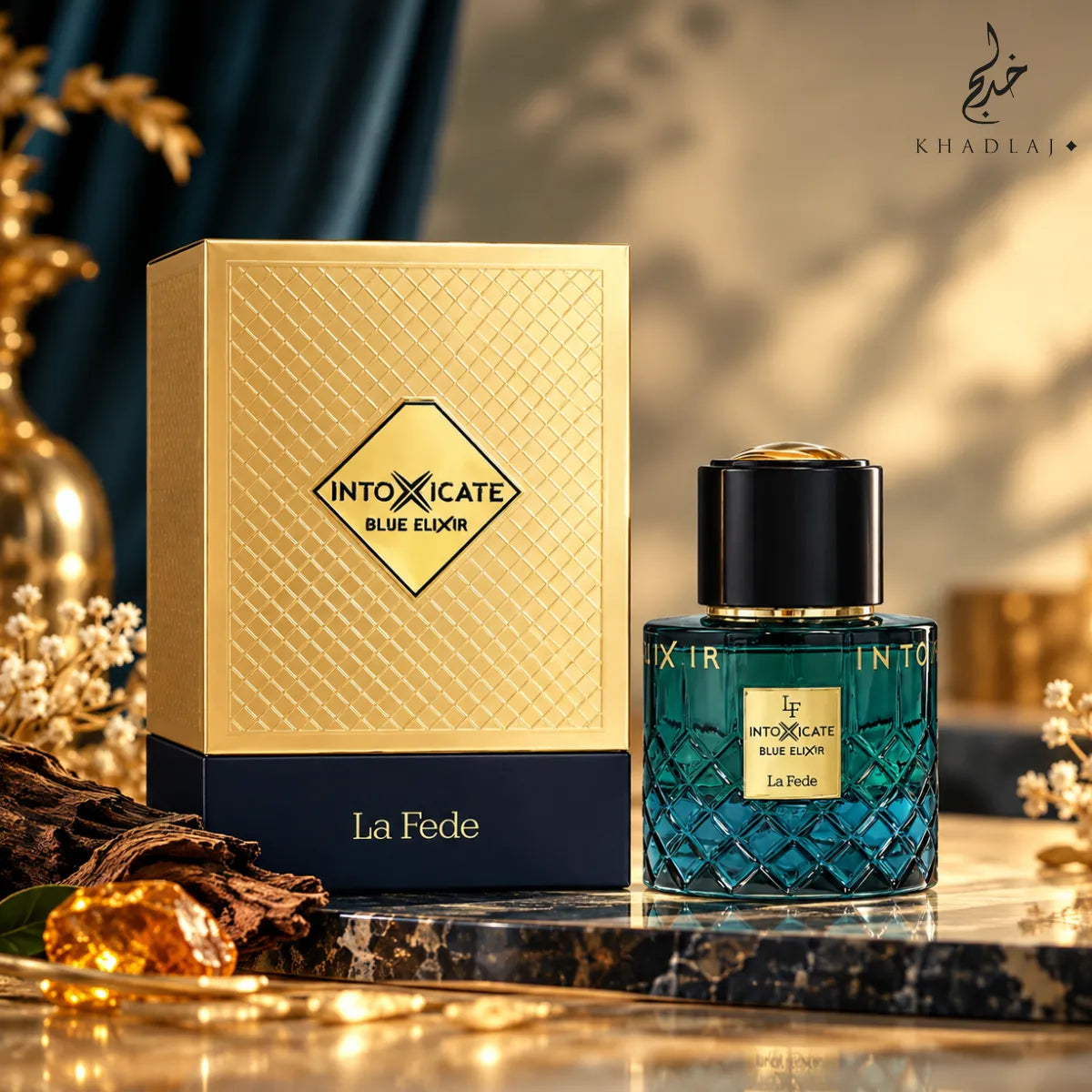 Buy Khadlaj La Fede Intoxicate Blue Elixir Eau De Parfum 100ml online from Perfumesouq , Doha, Qatar 