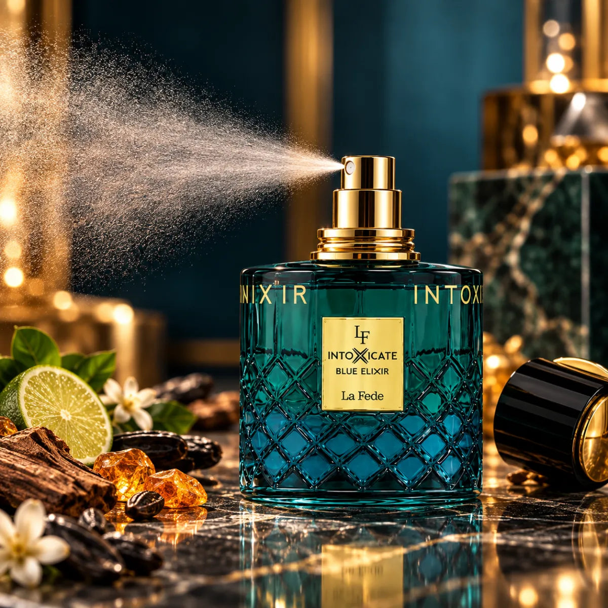 Original Khadlaj La Fede Intoxicate Blue Elixir Eau De Parfum 100ml authentic luxury fragrance at best price - Perfumesouq Qatar