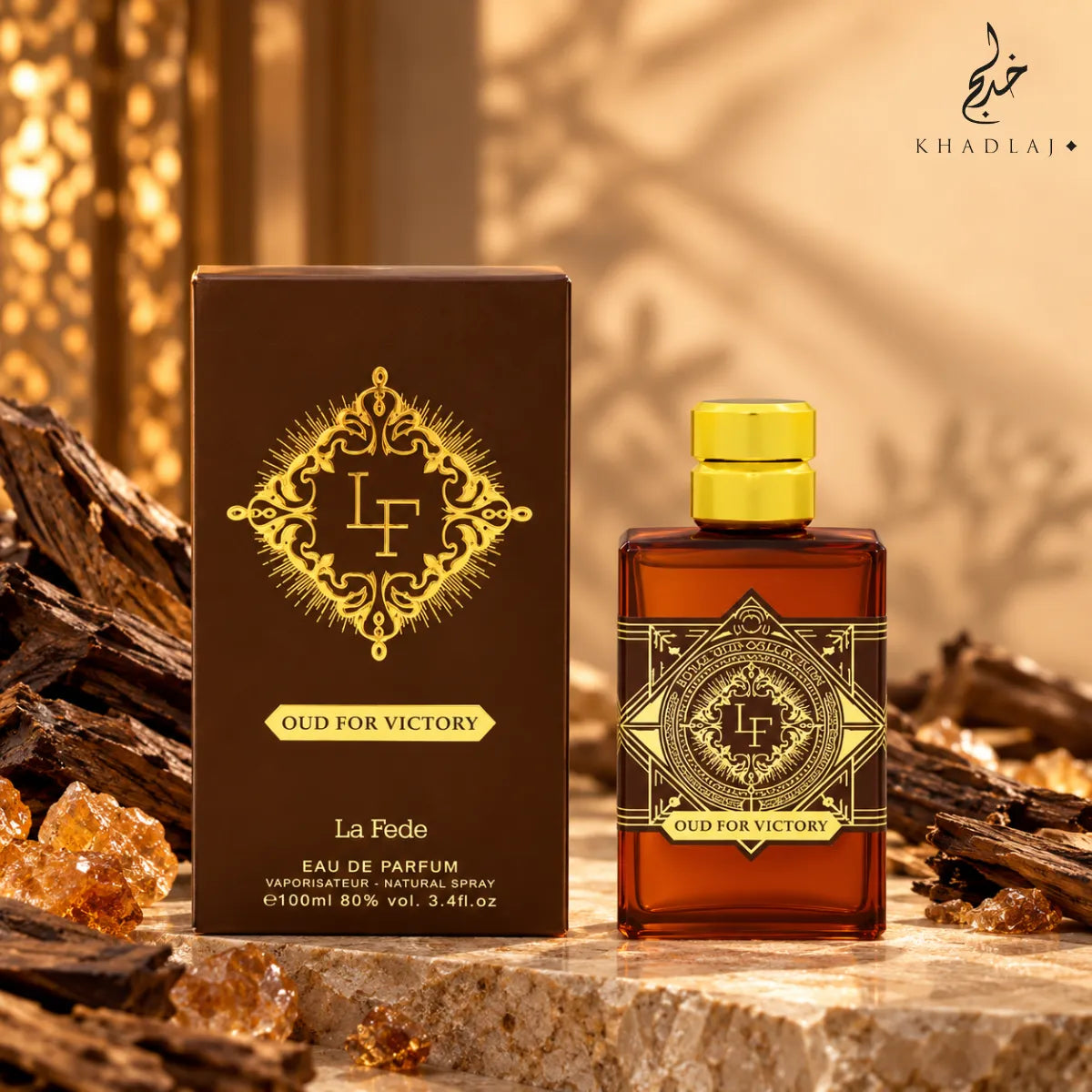 Buy Khadlaj La Fede Oud For Victory Eau De Parfum 100ml online from Perfumesouq, Doha, Qatar