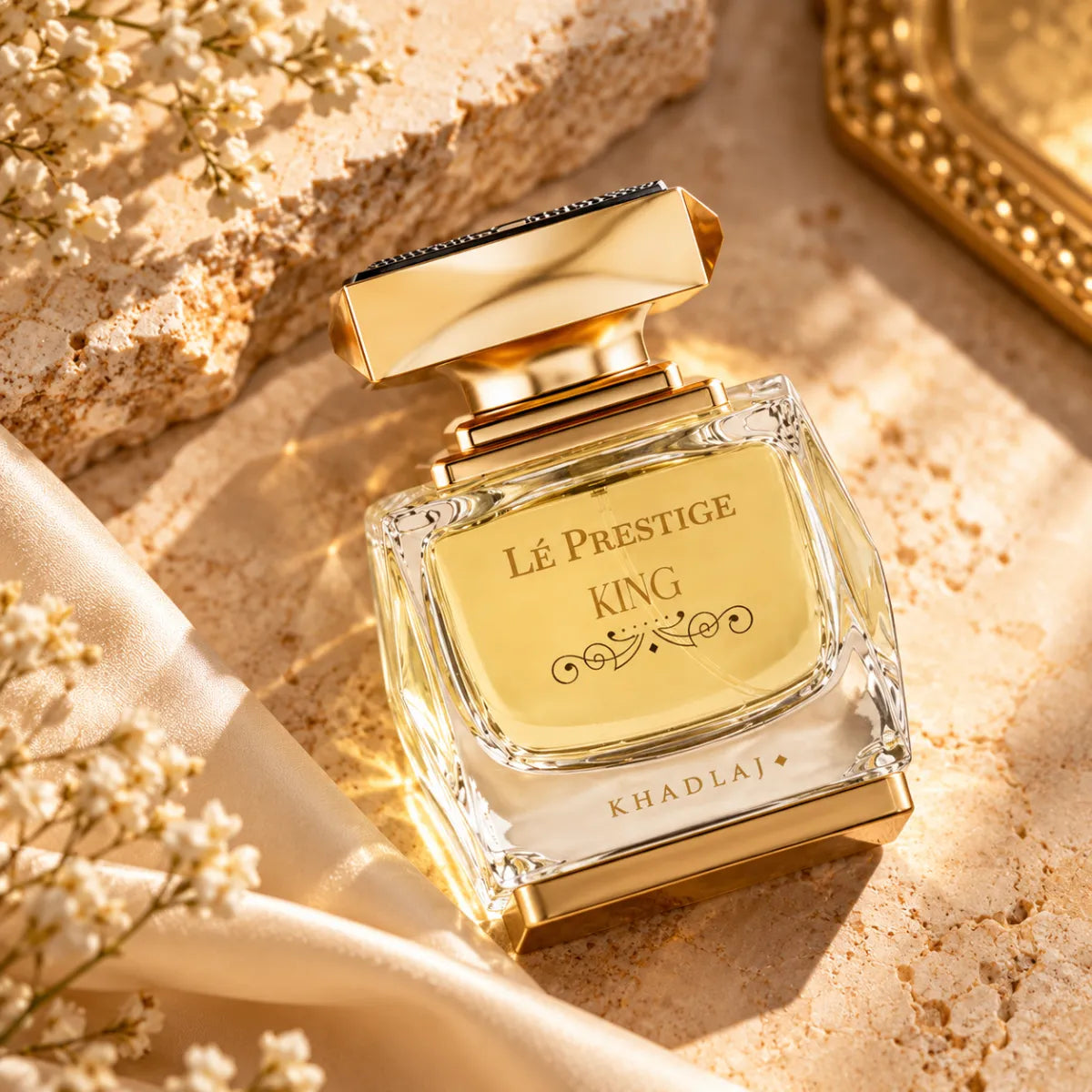 Khadlaj Le Prestige King Eau De Parfum 100ml for best price, elegant masculine scent with lasting fragrance - Perfumesouq Qatar