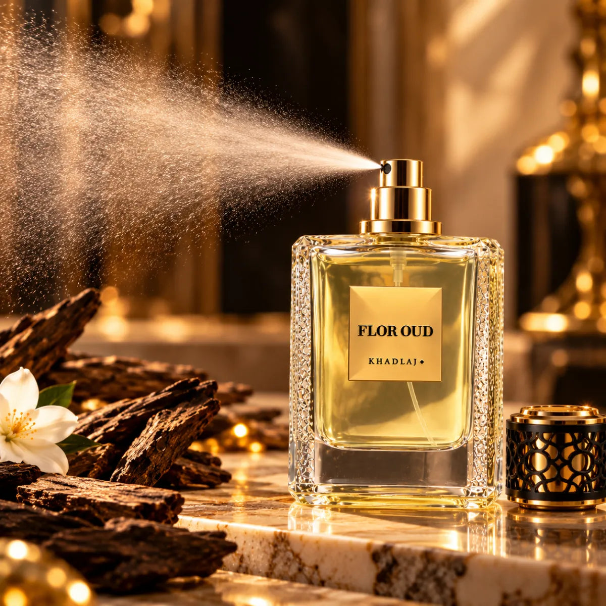 Original Khadlaj Maison Flor Oud Eau De Parfum 100ml authentic luxury fragrance at best price in Qatar - Perfume Souq Qatar