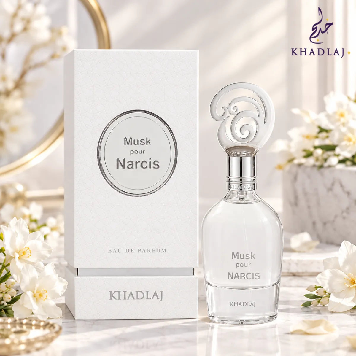 Buy Khadlaj Musk Pour Narcis Eau De Parfum 100ml from Perfumesouq, Doha, Qatar.