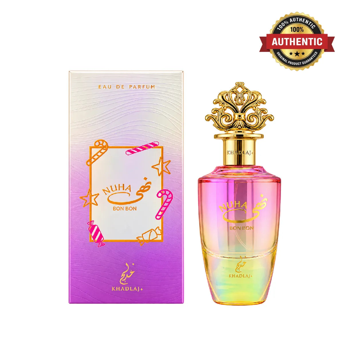 Khadlaj Nuha Bon Bon Eau de Parfum 85ml online at best price, premium sweet fragrance - Perfumesouq Qatar