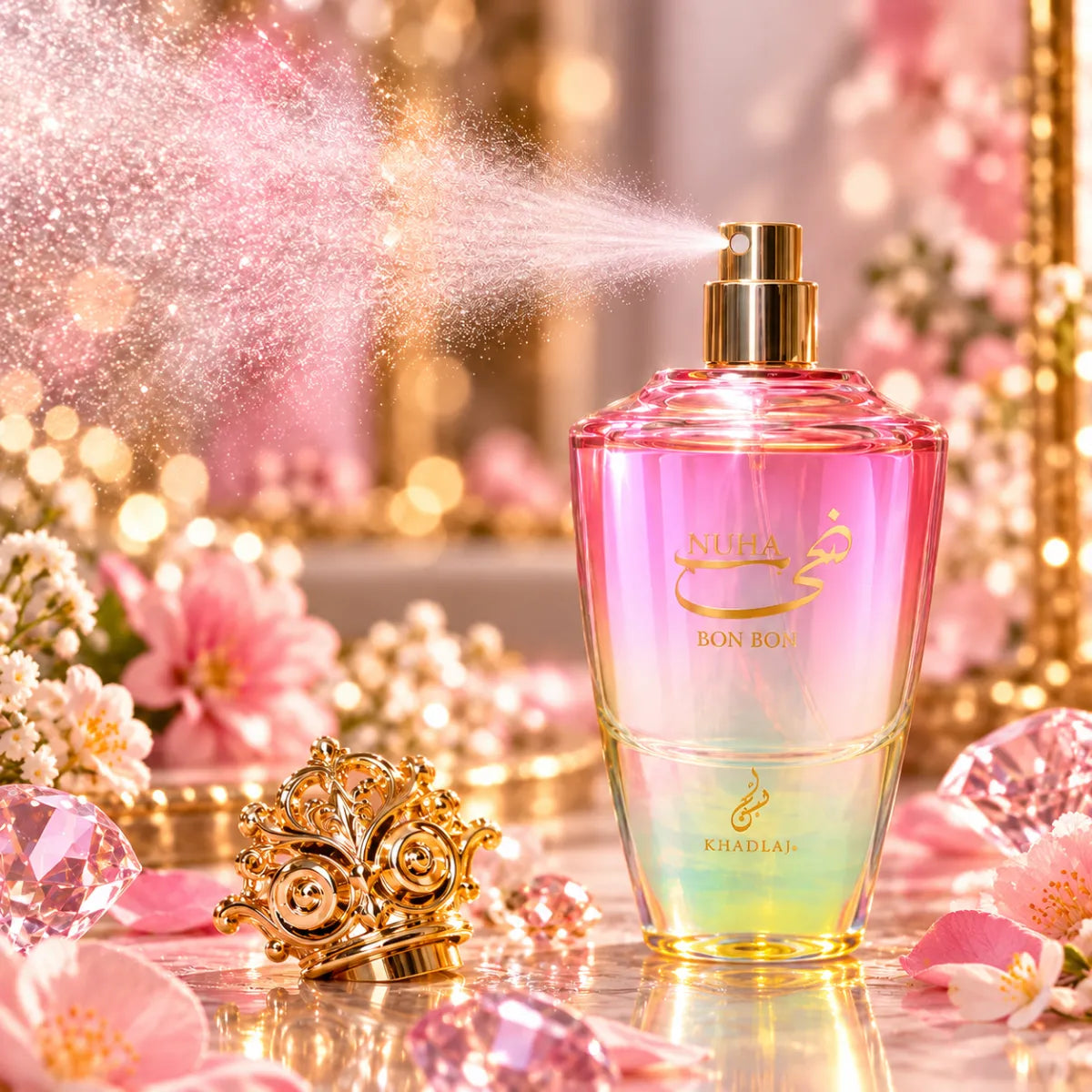 Original Khadlaj Nuha Bon Bon Eau de Parfum 85ml authentic luxury fragrance at best price - Perfumesouq Qatar