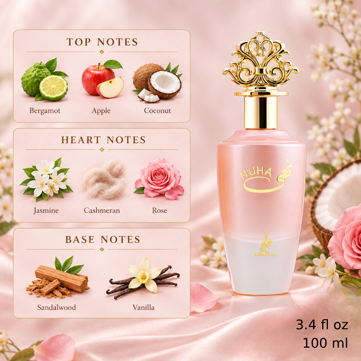Premium Khadlaj Nuha EDP 85ml available in Qatar at best price, sophisticated fragrance - Perfumesouq Qatar