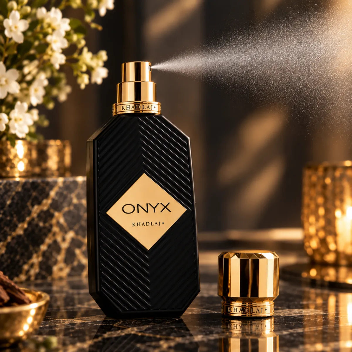 Original Khadlaj Onyx Gold Eau De Parfum 100ml authentic luxury fragrance at best price - Perfumesouq Qatar