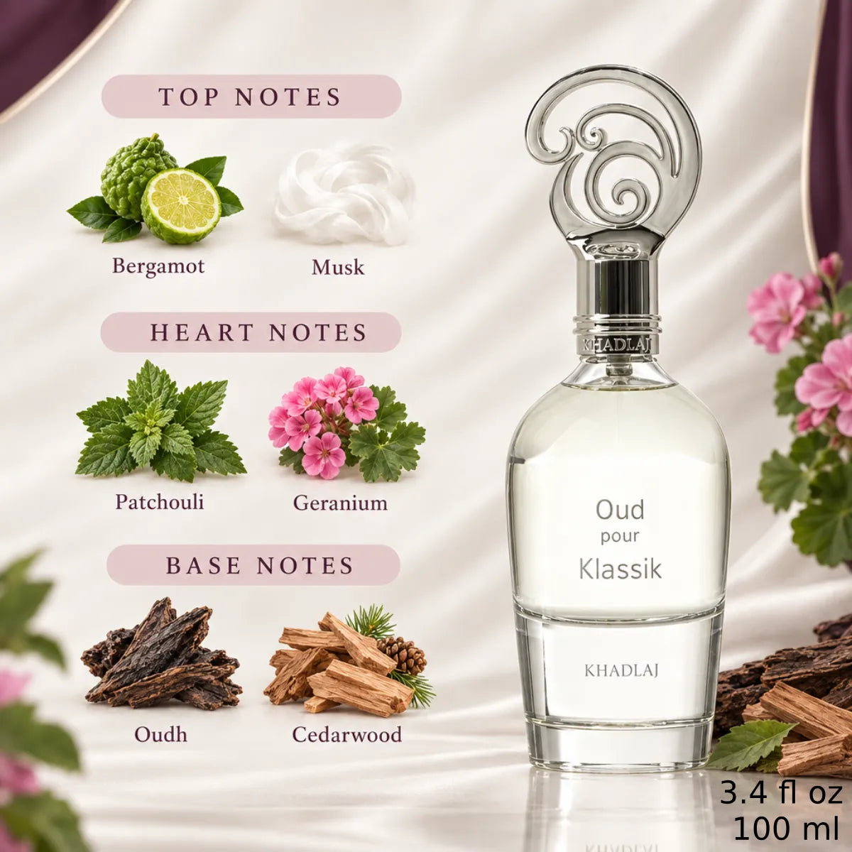 Authentic Khadlaj Oud Pour Klassik Eau De Parfum 100ml for best price with fast delivery - Perfumesouq Qatar