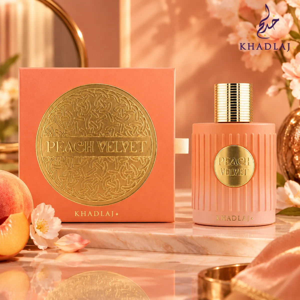 Buy Khadlaj Peach Velvet Extrait De Parfum 100ml from Perfumesouq, Doha, Qatar.