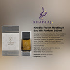 Khadlaj Valor Mystique Eau De Parfum 100ml for best price in Qatar, elegant fragrance with lasting scent - Perfumesouq Qatar