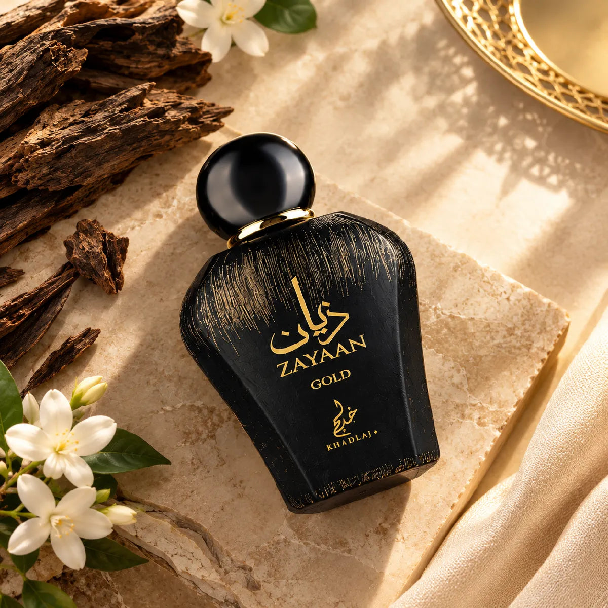 Khadlaj Zayaan Gold Eau De Parfum 100ml for best price, elegant warm scent with lasting fragrance - Perfumesouq Qatar