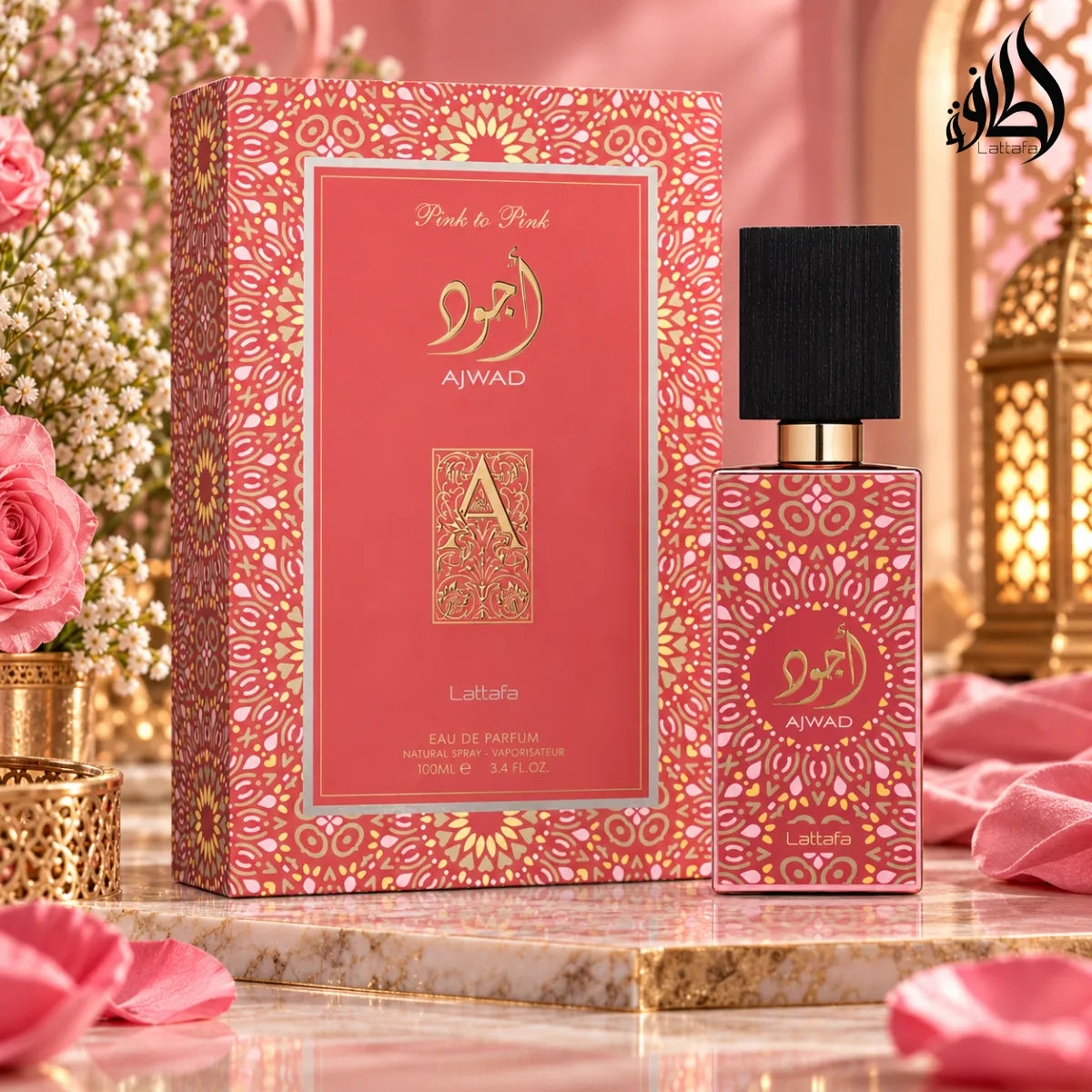 Buy Lattafa Ajwad Pink To Pink Eau De Parfum 100ml from Perfumesouq, Doha, Qatar