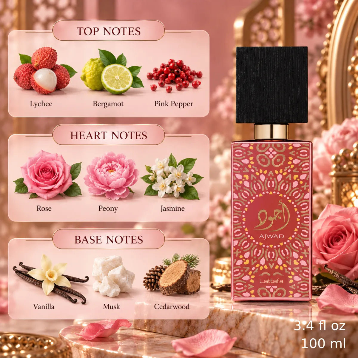 Authentic Lattafa Ajwad Pink To Pink Eau De Parfum 100ml for best price with fast delivery - Perfumesouq Qatar