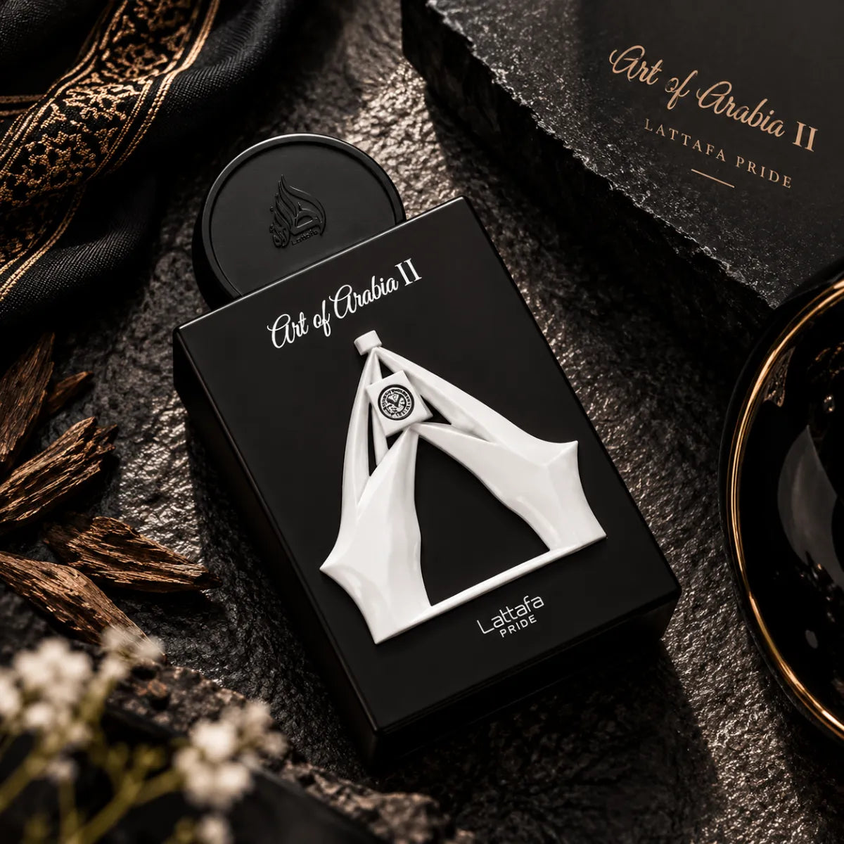 Lattafa Art Of Arabia II Eau De Parfum 100ml for best price, elegant oud and vanilla scent with lasting fragrance - Perfumesouq Qatar